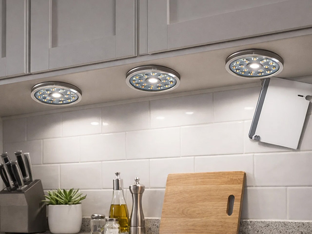 چراغ LED زیر کابینتی سری 15 سه تایی گرد